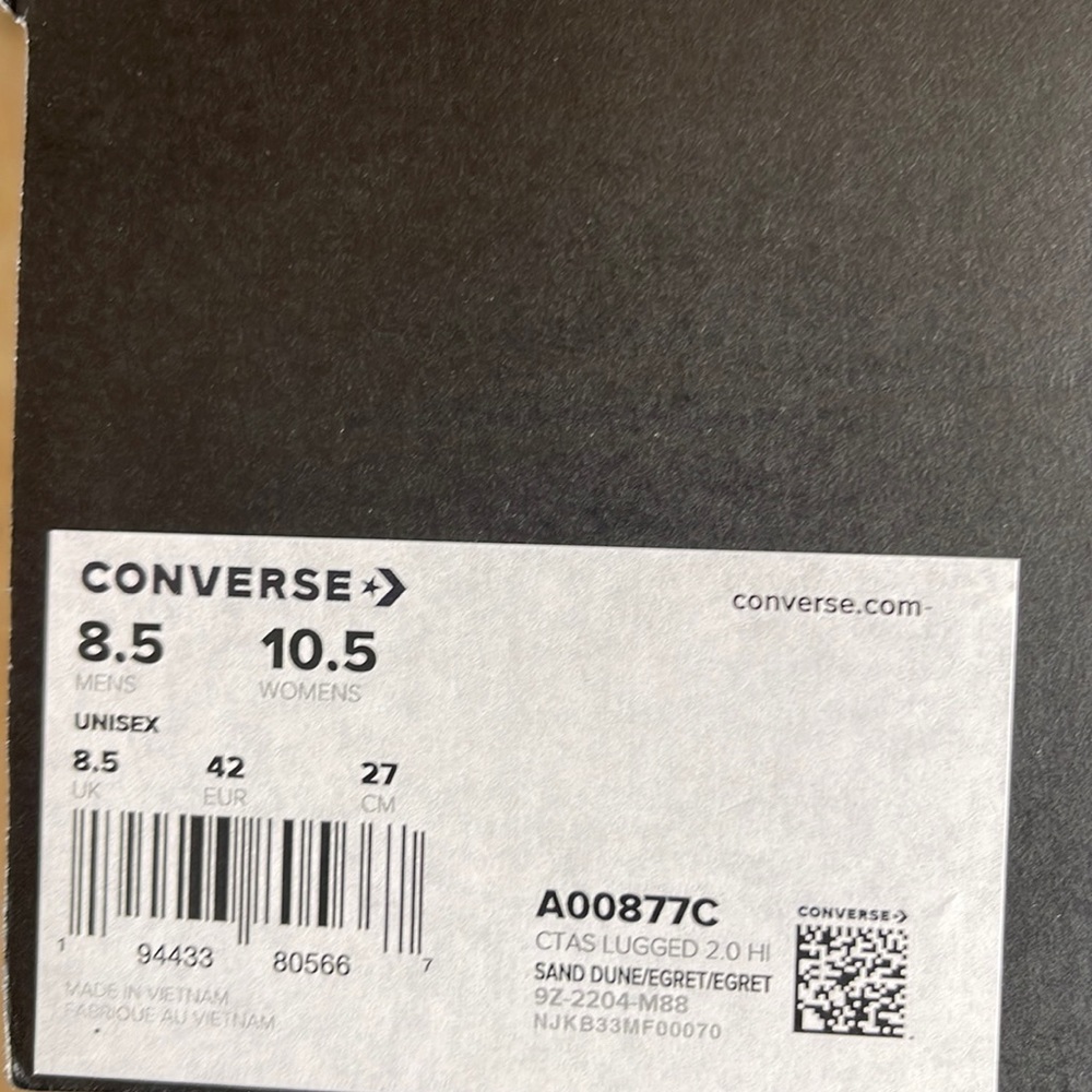 Converse A00877C
CTAS LUGGED 2.0 HI
SAND DUNE/EGRET/EGRET
WMNS sneakers Platform - Picture 15 of 16